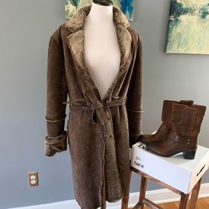 Brandon Thomas 100% leather winter coat with boots